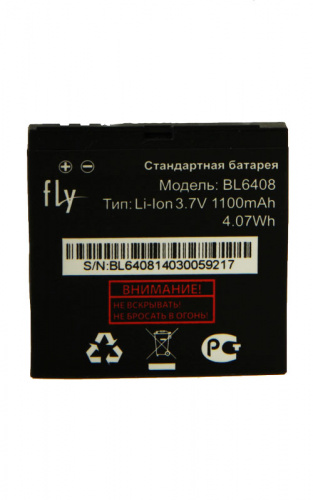 Аккумуляторная батарея FLY IQ239 (BL6408) 1100mAh 100% Оригинал