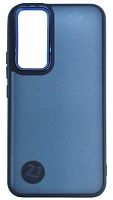 Силиконовый чехол для Samsung Galaxy A54/A546 хром с глянцевой камерой синий