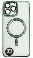 Силиконовый чехол для Apple iPhone 13 Pro Max magsafe зеленый