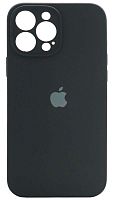 Силиконовый чехол Soft Touch для Apple iPhone 13 Pro Max с защитой камеры лого черный