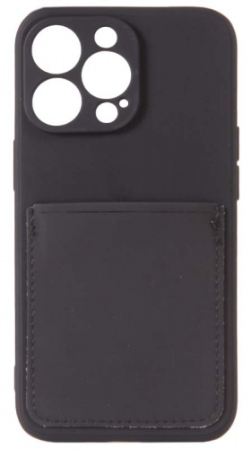 Силиконовый чехол для Apple iPhone 13 Pro с карманом черный