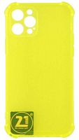 Силиконовый чехол для Apple iPhone 12 Pro с уголками прозрачный желтый