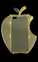 Силиконовый чехол для Apple iPhone 5 "Яблоко" (с ремешком на плечо жёлтый)