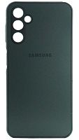 Силиконовый чехол для Samsung Galaxy A14/A145 матовое стекло с лого серый