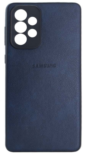 Силиконовый чехол для Samsung Galaxy A73/A736 кожа с лого синий