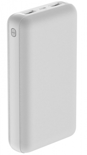 Внешний аккумулятор OLMIO MINI-20, 20000mAh, сверхкомпактный размер, 2.1A, microUSB вход, 2USB белый