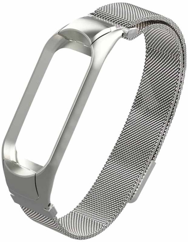 Ремешок для фитнес-браслета Xiaomi Mi Band 7 металлический сетчатый серебро