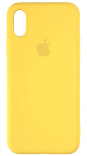 Силиконовый чехол Soft Touch для Apple iPhone X/XS с лого желтый