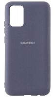 Силиконовый чехол для Samsung Galaxy A02S/A025 с лого синий