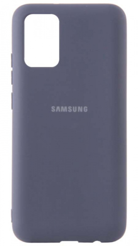 Силиконовый чехол для Samsung Galaxy A02S/A025 с лого синий