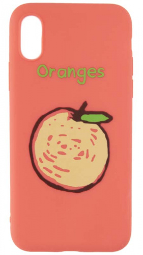 Силиконовый чехол для Apple iPhone X/XS фрукты апельсин