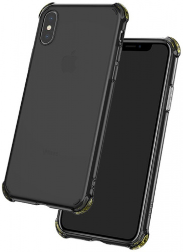 Силиконовый чехол HOCO для Apple iPhone XS Max Ice Shield Series прозрачный чёрный