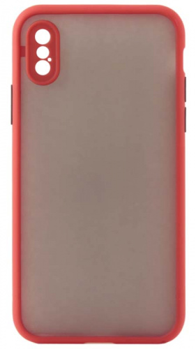 Силиконовый чехол для Apple iPhone X/XS хром красный