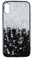 Силиконовый чехол для Apple iPhone X/XS Снег черный