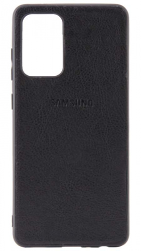 Силиконовый чехол для Samsung Galaxy A72/A725 кожа с лого чёрный