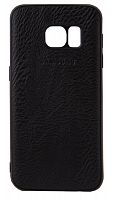Силиконовый чехол для Samsung Galaxy S7/G930 кожа с логотипом черный