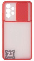 Силиконовый чехол для Samsung Galaxy A32/A325 с защитой камеры хром красный