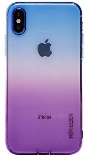 Силиконовый чехол KST для Apple iPhone X градиент фиолетовый с синим