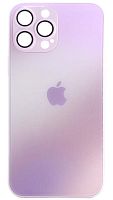 Силиконовый чехол для Apple iPhone 13 Pro Max стекло градиентное розовый