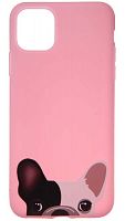 Силиконовый чехол для Apple iPhone 11 Pro Max Pets Мопс розовый