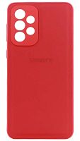 Силиконовый чехол для Samsung Galaxy A33/A335 с защитой камеры кожа с лого красный