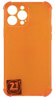 Силиконовый чехол для Apple iPhone 13 Pro Max с уголками прозрачный оранжевый