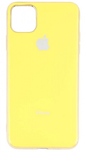 Силиконовый чехол для Apple iPhone 11 Pro Max яблоко глянцевый желтый