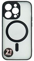 Силиконовый чехол для Apple iPhone 14 Pro MagSafe с окантовкой и защитой камеры черный
