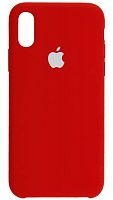 Задняя накладка Soft Touch для Apple iPhone X/XS красный с белым яблоком