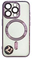 Силиконовый чехол для Apple iPhone 15 Pro magsafe фиолетовый