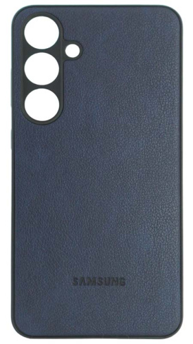 Силиконовый чехол для Samsung Galaxy S24 Plus кожа с лого синий