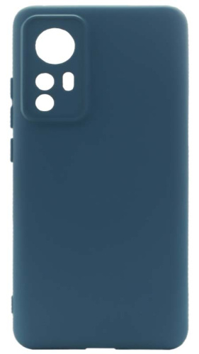 Силиконовый чехол для Xiaomi 12/12X soft с защитой камеры морской синий