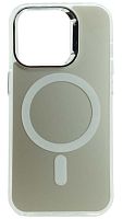 Силиконовый чехол MagSafe для Apple iPhone 14 Pro magnetic серебро