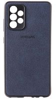 Силиконовый чехол для Samsung Galaxy A52/A525 кожа с лого синий