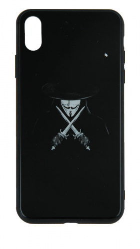 Силиконовый чехол для Apple iPhone XS Max стеклянный Vendetta черный