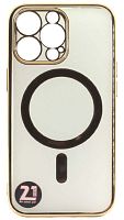 Силиконовый чехол Anyland для Apple iPhone 13 Pro magsafe золотой