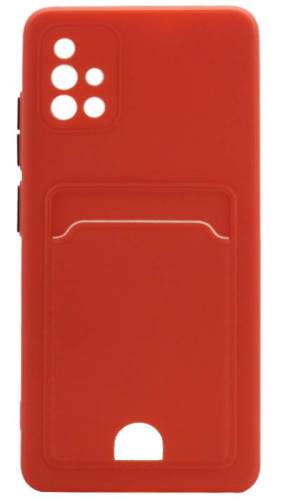 Силиконовый чехол для Samsung Galaxy A51/A515 с кардхолдером красный