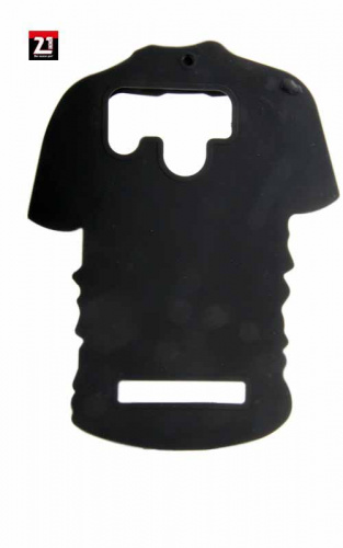 Чехол силиконовый, 4,2"-4,5" матовый черный в виде футболки