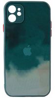 Силиконовый чехол для Apple iPhone 11 стеклянный краски зеленый