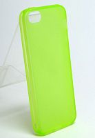 Накладка силиконовая для iPhone 5 матовая с прозрачным ободком зеленая