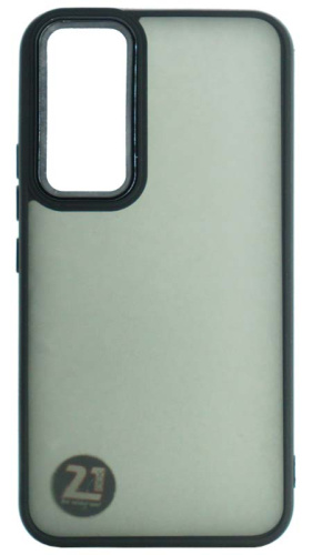 Силиконовый чехол для Samsung Galaxy A54/A546 хром с глянцевой камерой черный