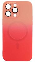 Силиконовый чехол для Apple iPhone 14 Pro Max MagSafe с защитой линз розовый/малиновый