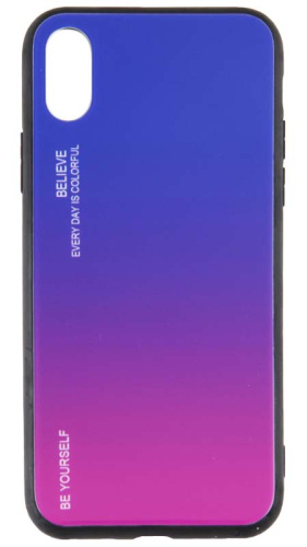 Чехол для Apple iPhone X/XS градиент (лилово-фиолетовый)