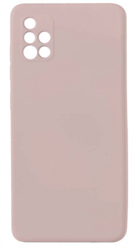 Силиконовый чехол для Samsung Galaxy A51/A515 плотный матовый бледно-розовый