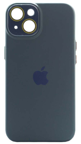 Силиконовый чехол для Apple iPhone 14 с закрытой камерой темно-синий
