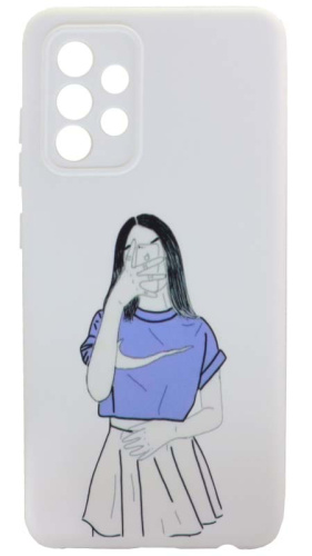 Силиконовый чехол Soft Touch для Samsung Galaxy A52/A525 девушка с тел