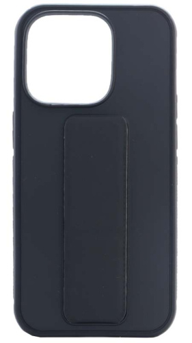 Силиконовый чехол для Apple iPhone 14 Pro с держателем на магните черный