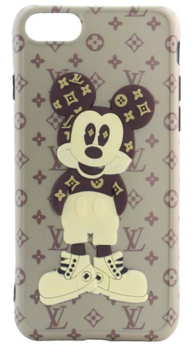 Силиконовый чехол для Apple iPhone 7/8 5D Mickey песочный