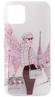 Силиконовый чехол для Apple iPhone 12/12 Pro девушки с блеском Париж