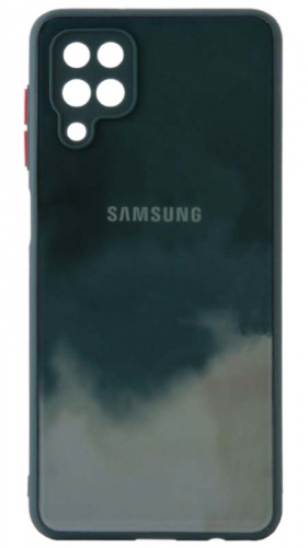 Силиконовый чехол для Samsung Galaxy A12/A125 стеклянный краски зеленый